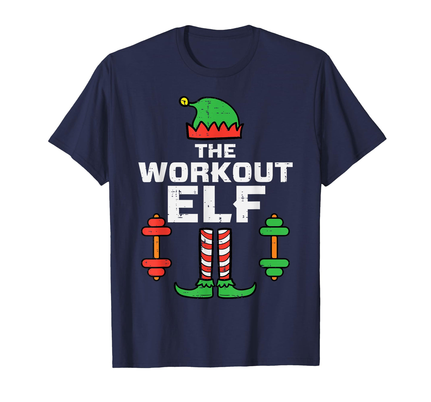 Christmas Workout Elf Xmas Family Group Match Gym Men Women T-Shirt