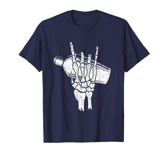 Retro Bartender Rock On Hand for Men Women Skeleton Bartender T-Shirt, Unisex-Adults, Black, Small, Short Sleeve, T-Shirt