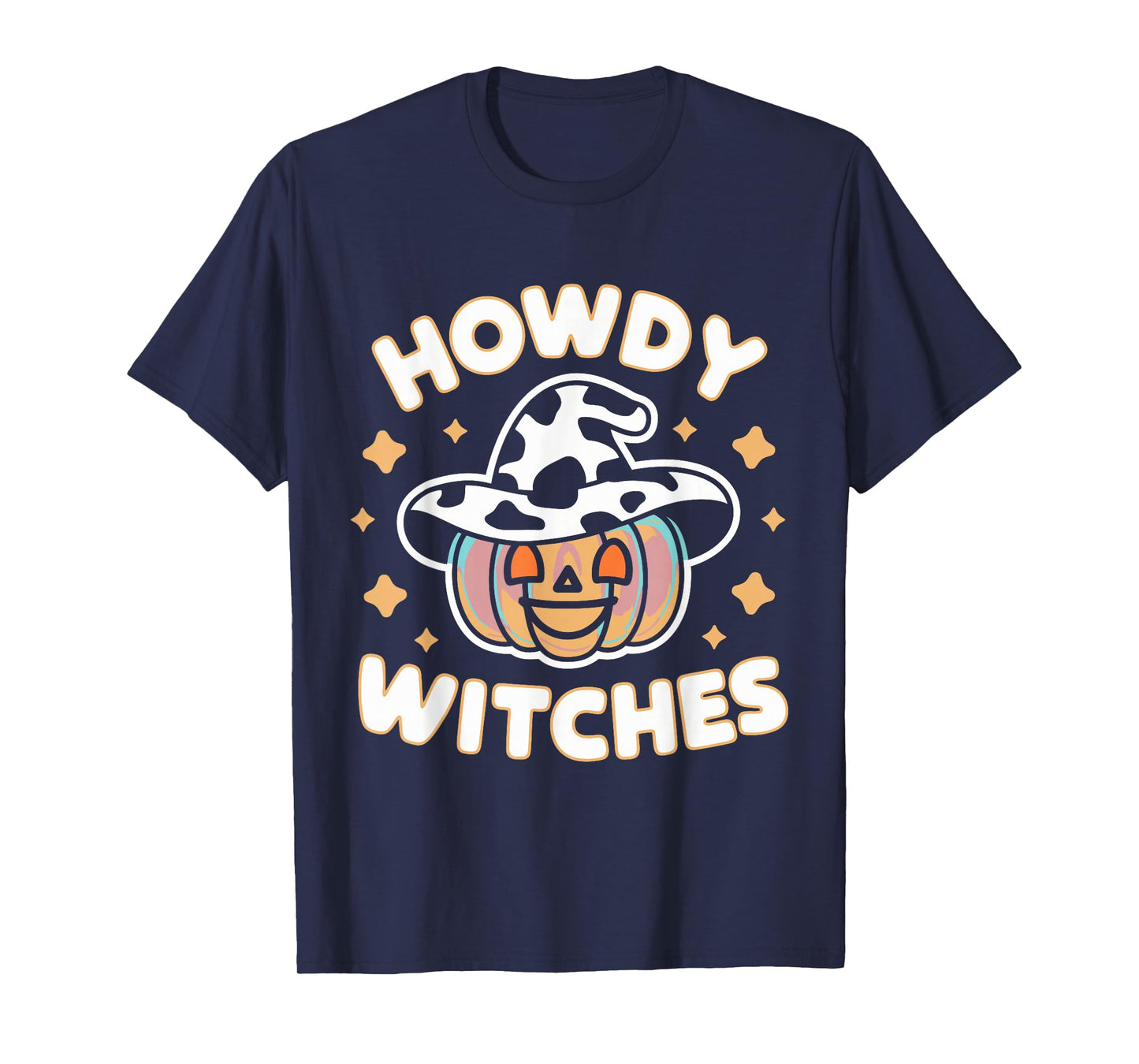 Howdy Witches Cute Halloween Pumpkin Design T-Shirt