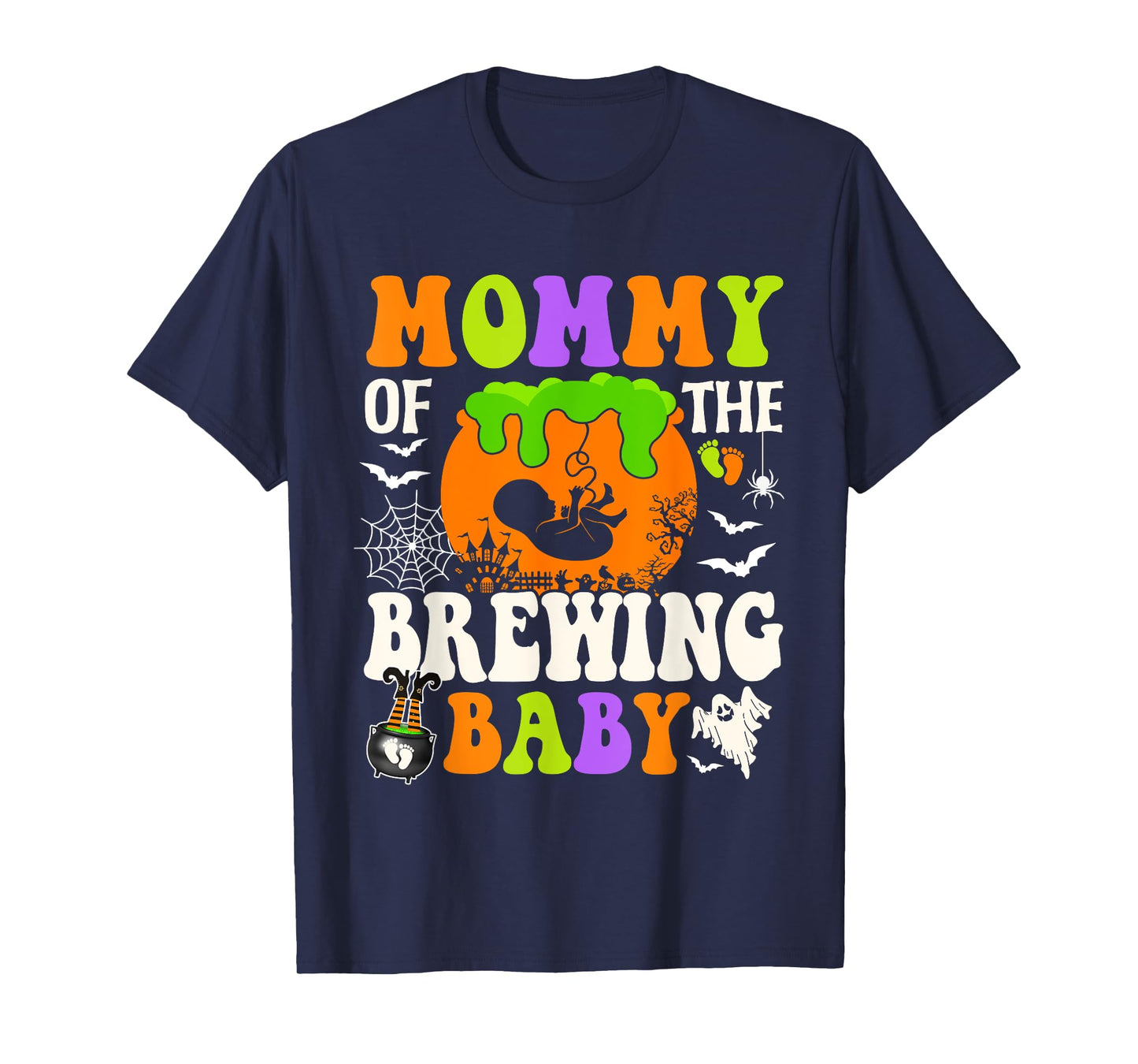 Mommy Of The Brewing Baby Halloween Pregnancy Baby Shower T-Shirt