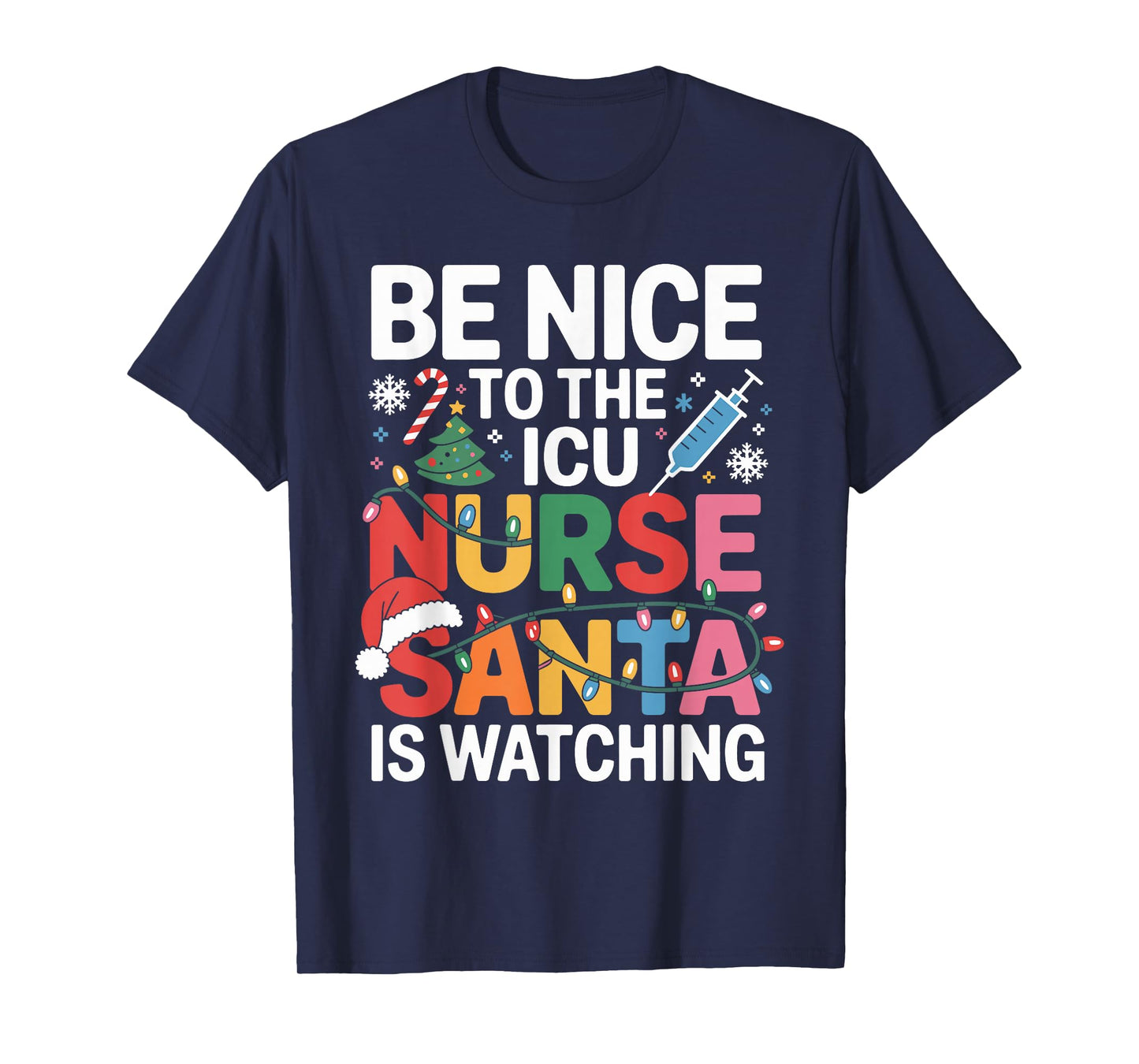 Funny ICU Nurse Christmas Critical Care Nurse Xmas Nursing T-Shirt