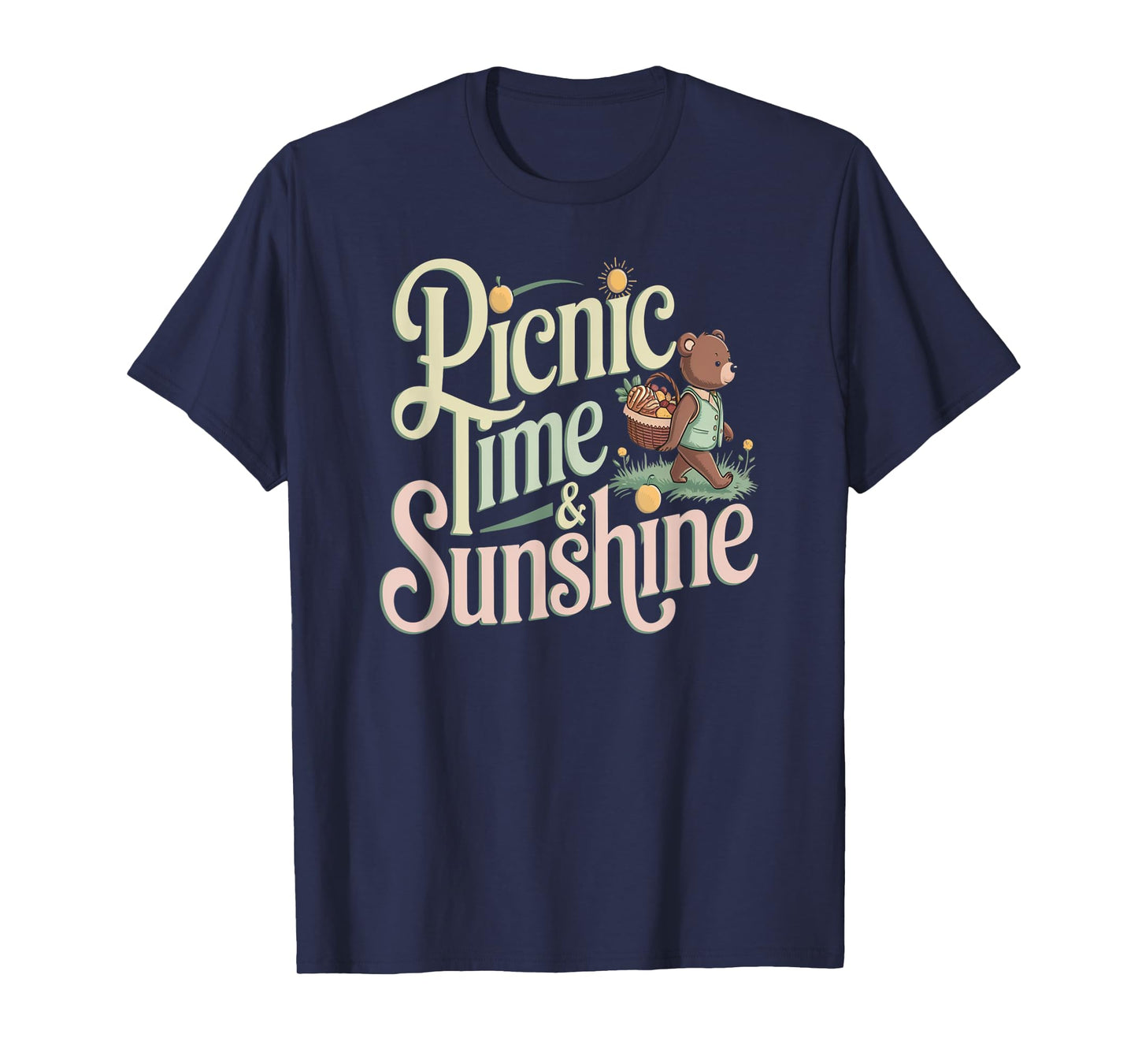 Picnic Time Sunshine Bear Basket Nature Day T-Shirt