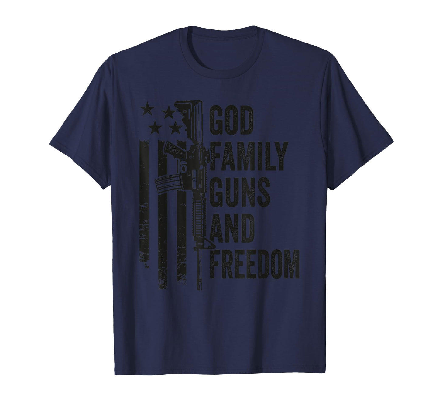 GOD FAMILY GUNS & FREEDOM - Gun Rights Faith Jesus Camo T-Shirt