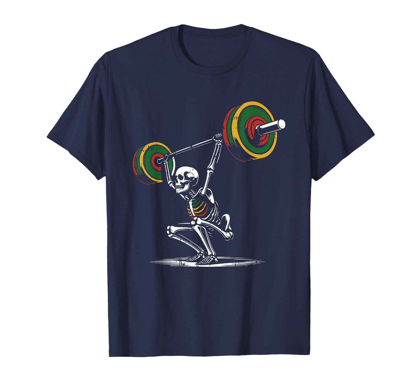 Skeleton Lifting Fathers Day Gym Workout Dad Papa Men T-Shirt
