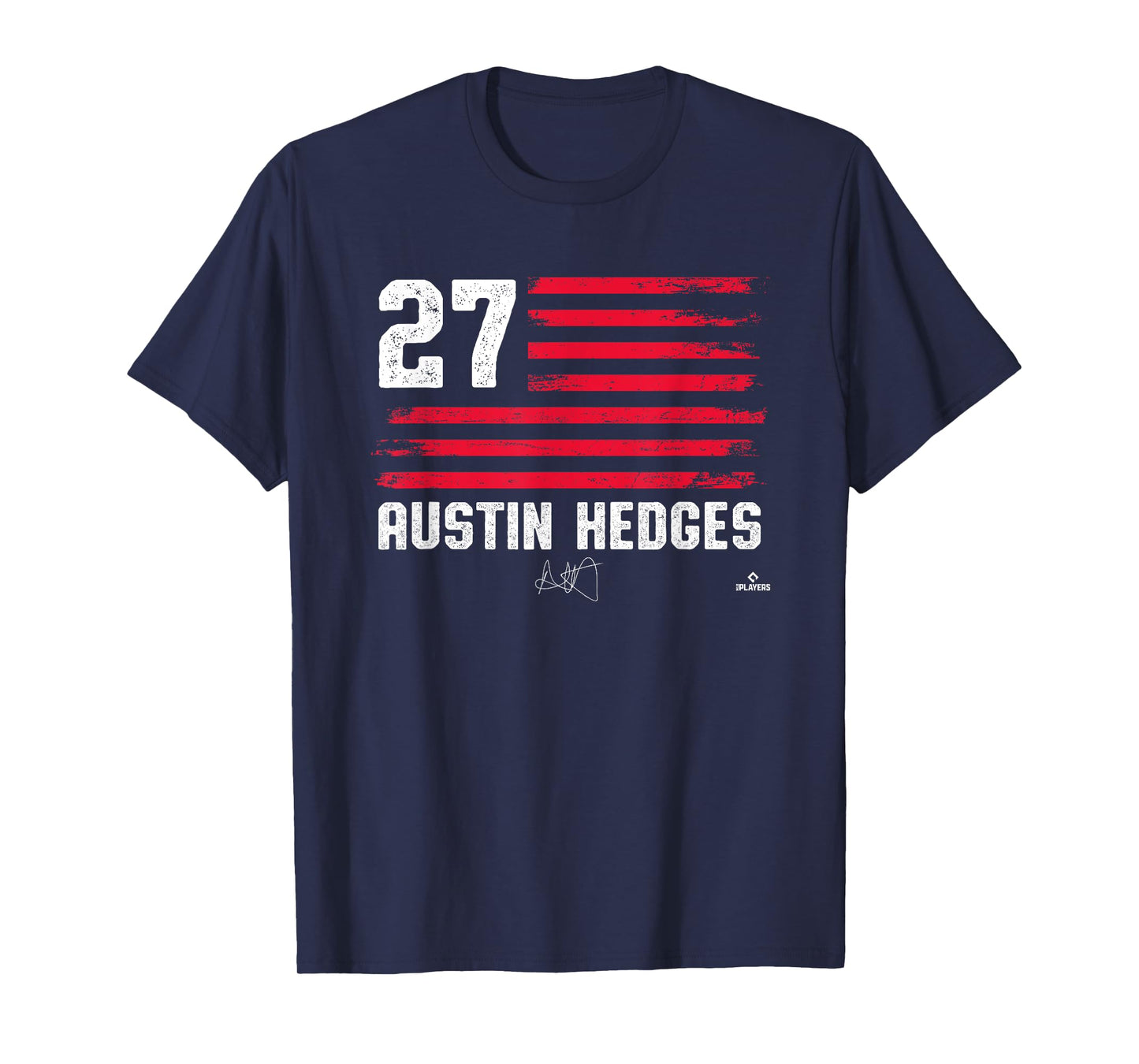 Flag Stripes Austin Hedges Cleveland Baseball MLBPA T-Shirt