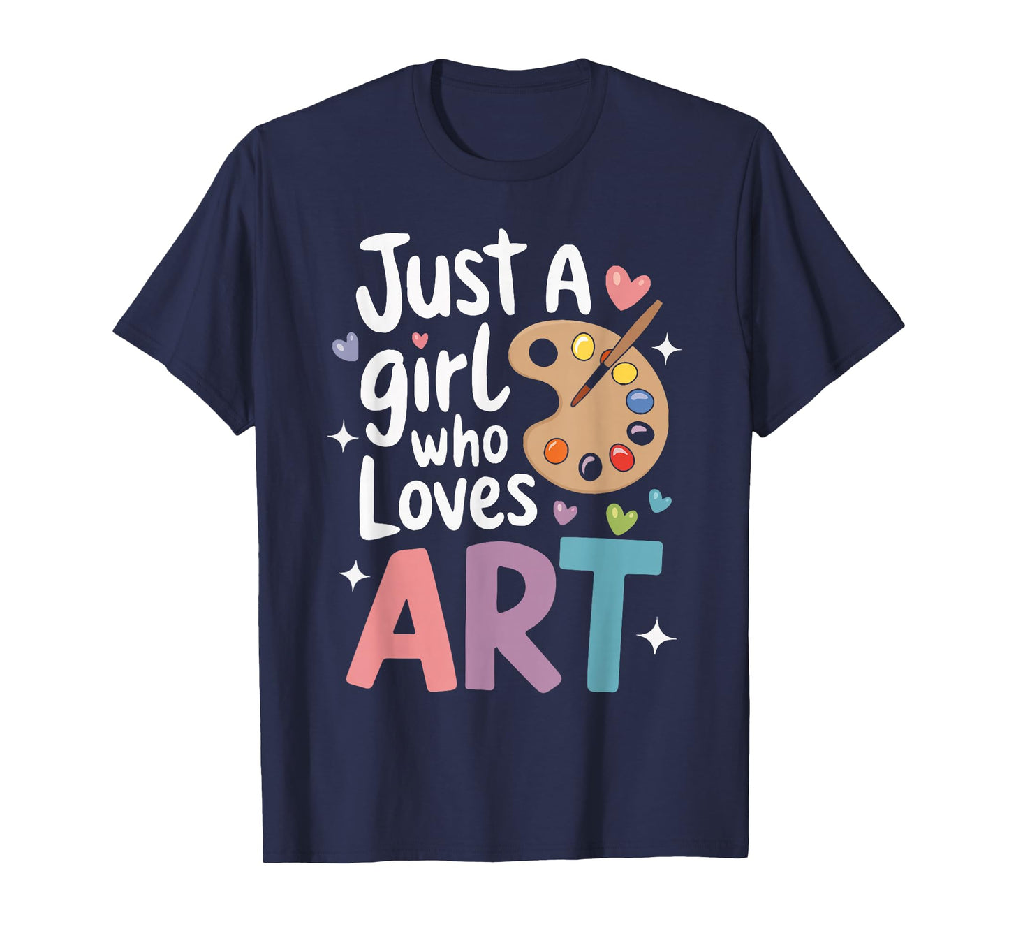 Just a Girl Who Loves Art Cute Back To School Kids Girls T-Shirt