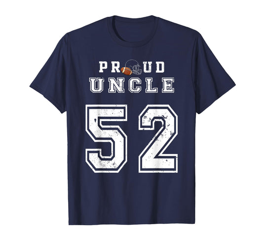 Custom Proud Football Uncle Number 52 Personalized For Men T-Shirt