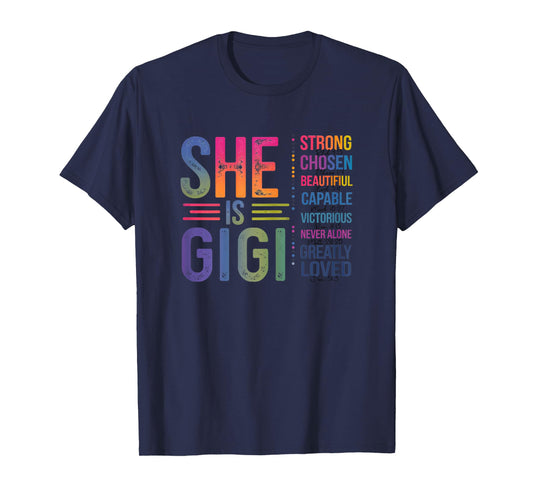 She Is Gigi Christian Mothers Day Jesus Nana Religious Women T-Shirt