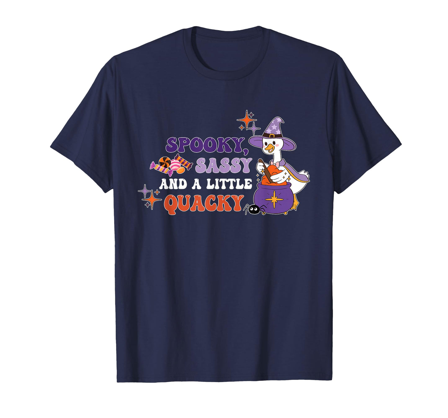 Spooky, Sassy and A Little Quacky Witchy Goose Halloween T-Shirt