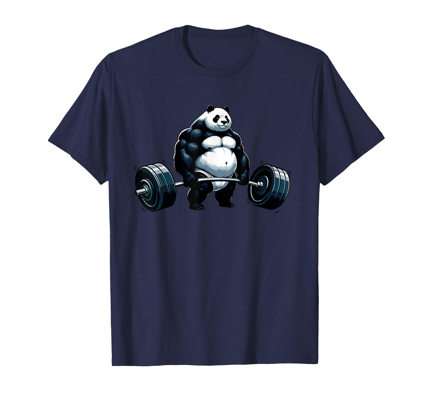 Muscle Gym Panda Bodybuilder Weightlifting Motivational Tee T-Shirt