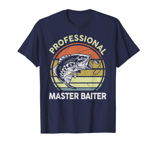 Fishing-Shirt Professional Master-Baiter Funny Dad Vintage T-Shirt