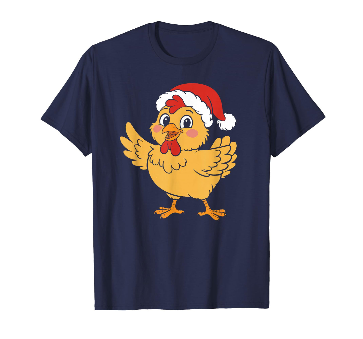 Cute Christmas Chicken Wearing sata hat Boys T-Shirt