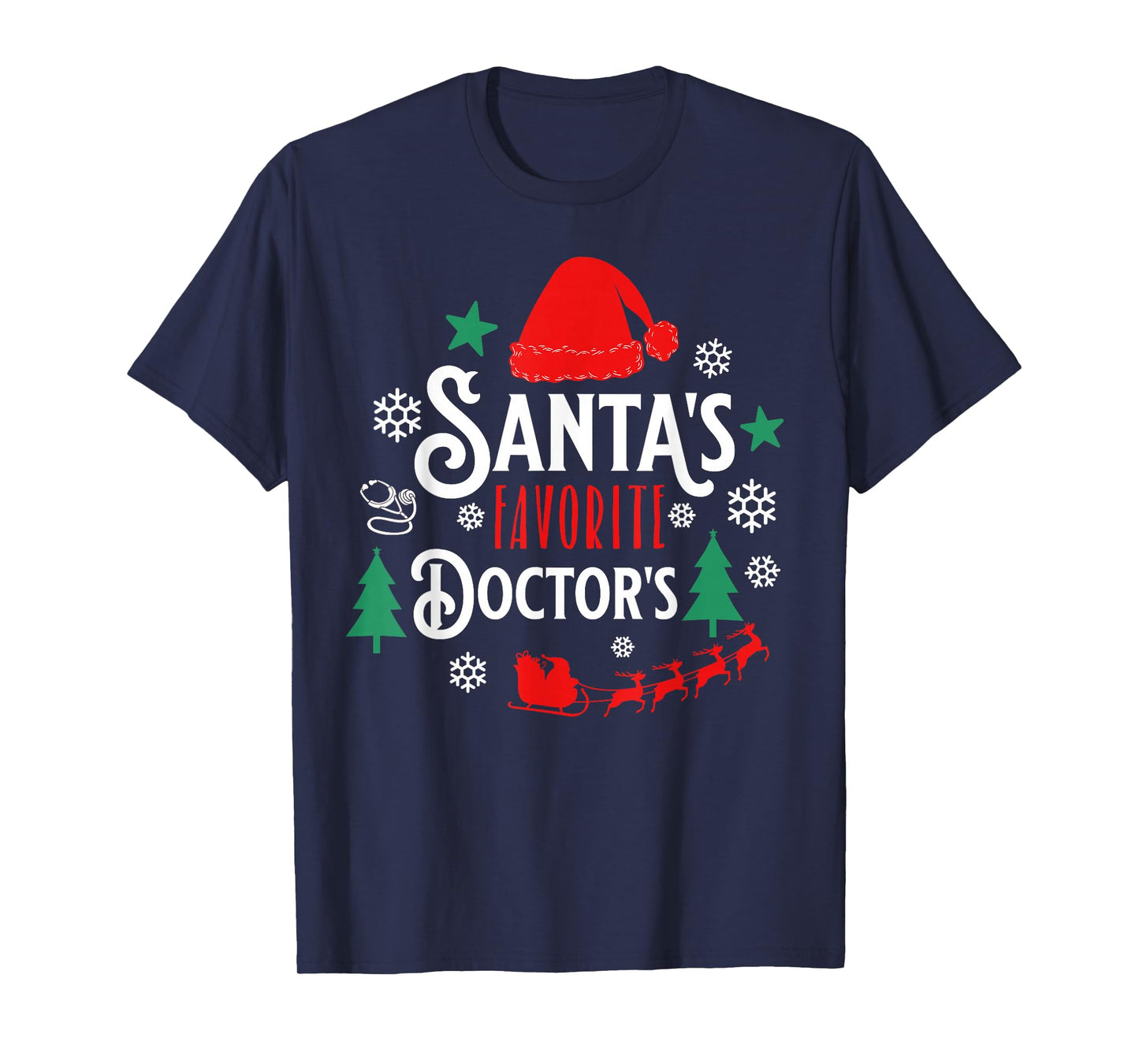 Santa Loves Doctor's Funny Christmas Doctor Holiday T-Shirt