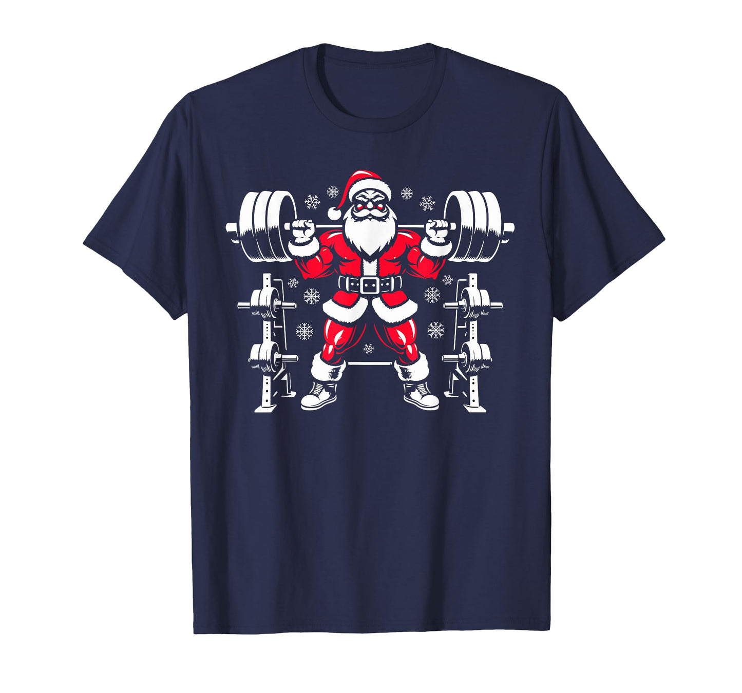Funny Christmas Lifting Santa Claus Gym Workout Deadlift T-Shirt