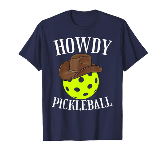 Howdy Pickleball Cowboy Cowgirl Western Pickleball Lover T-Shirt