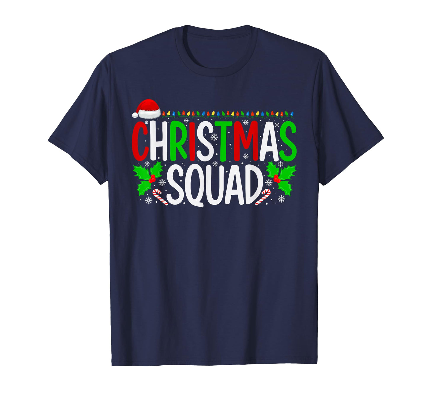 Christmas Squad Santa Hat Family Xmas Pajamas Men Women T-Shirt