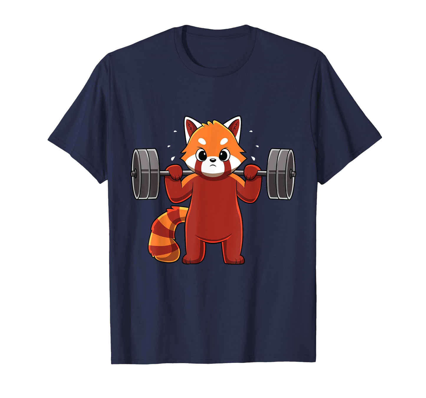 Kawaii Red Panda Weightlifting Funny Fitness Gym T-Shirt