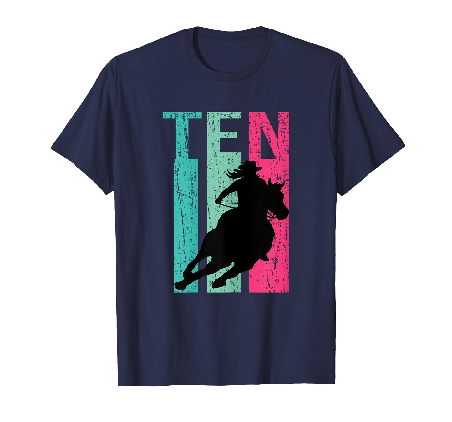 Retro Rodeo 10th Birthday Horse Lover Cowgirl Country 10 T-Shirt