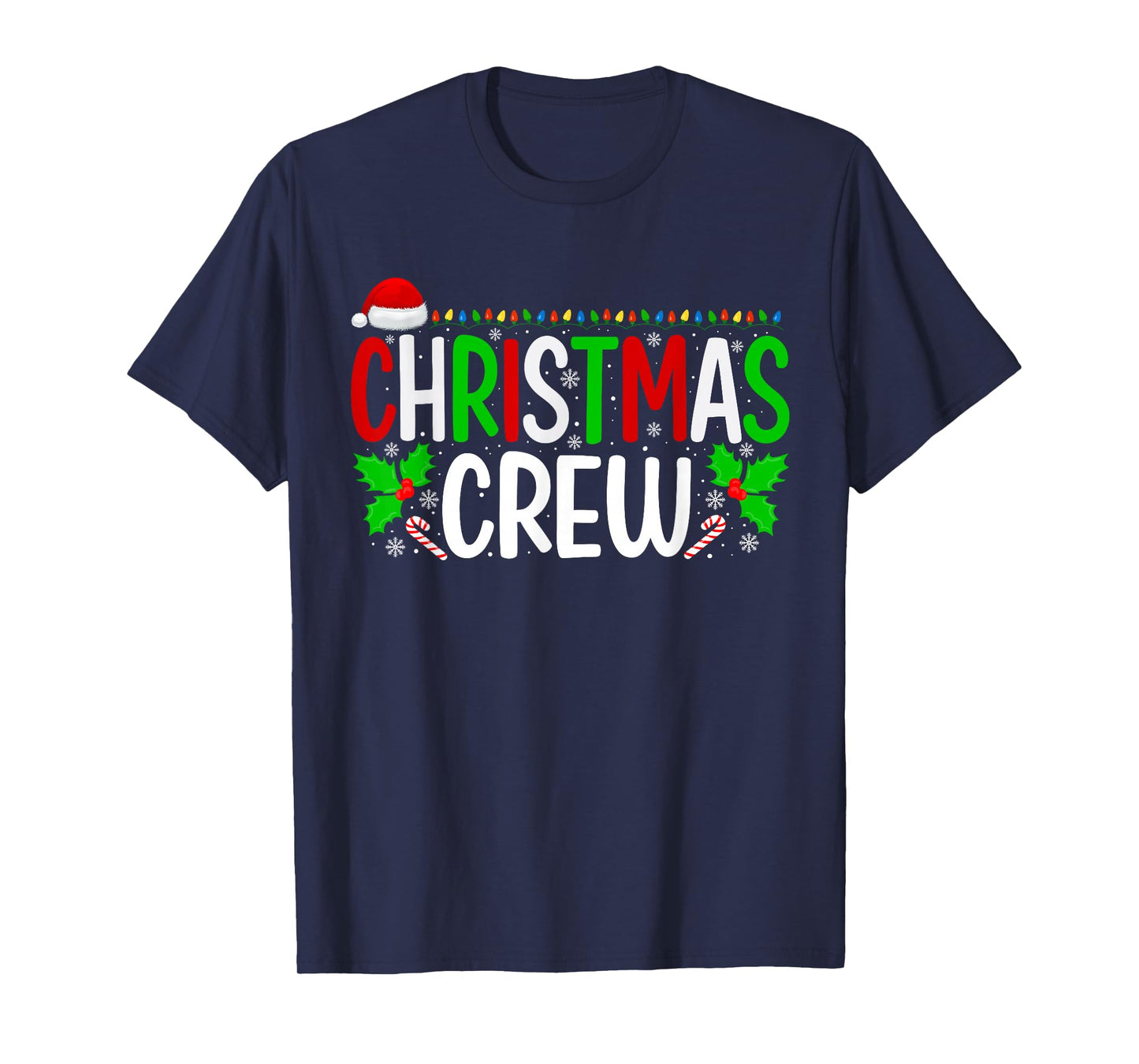 Christmas Crew Santa Hat Family Xmas Pajamas Men Women T-Shirt