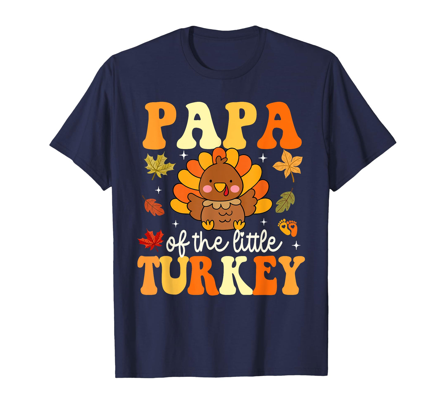 Papa of the Little Turkey Thanksgiving Theme Baby Shower T-Shirt
