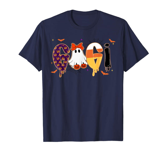 Preppy Halloween Candy Gigi, Funny Spooky Ghost Pumpkin Gigi T-Shirt