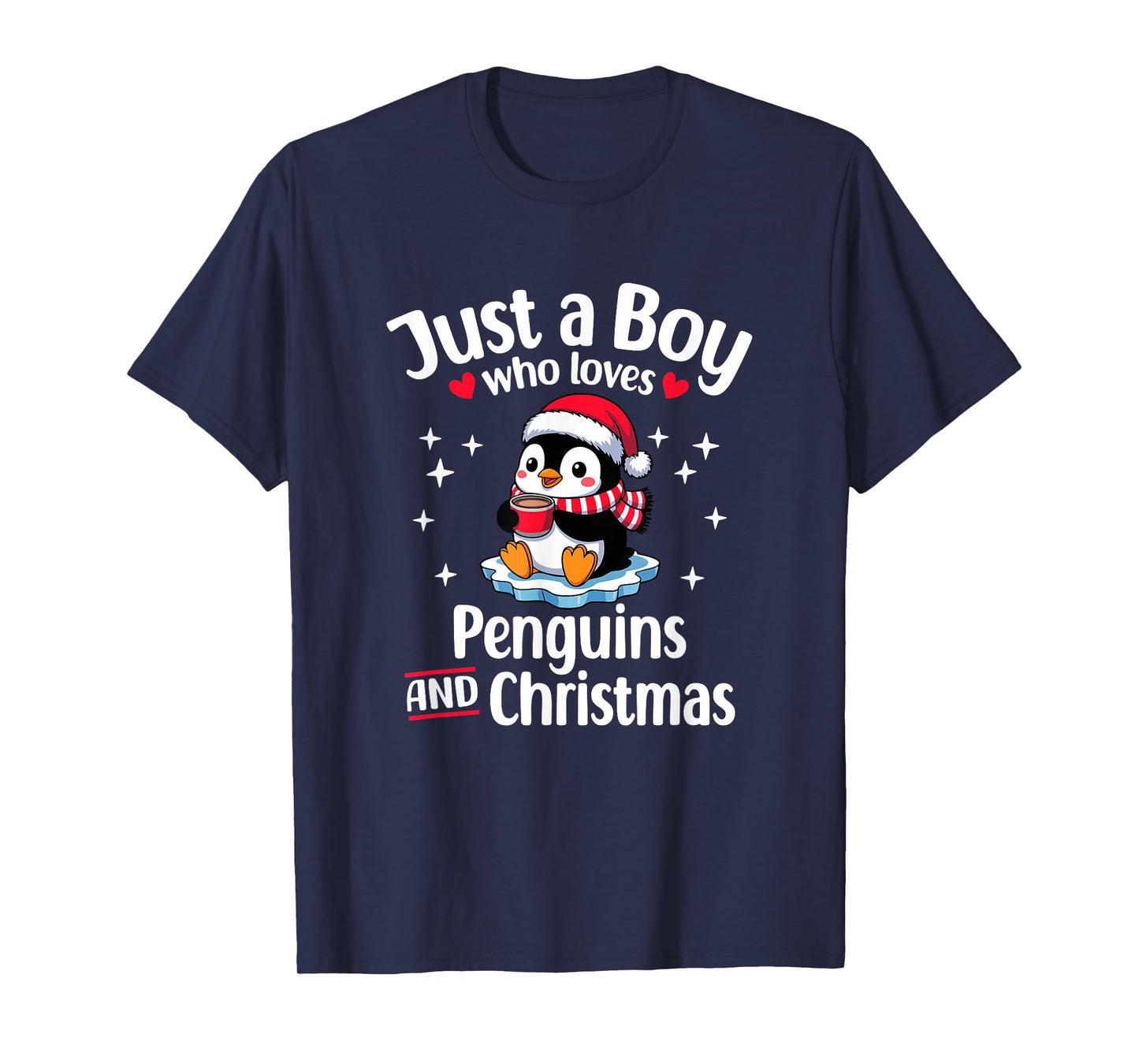 Just a Boy Who Loves Penguins & Christmas T-Shirt