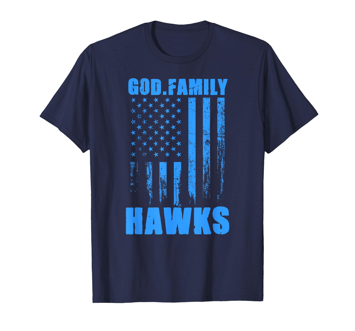 Hanover Hawks God. Family. Vintage USA Flag T-Shirt