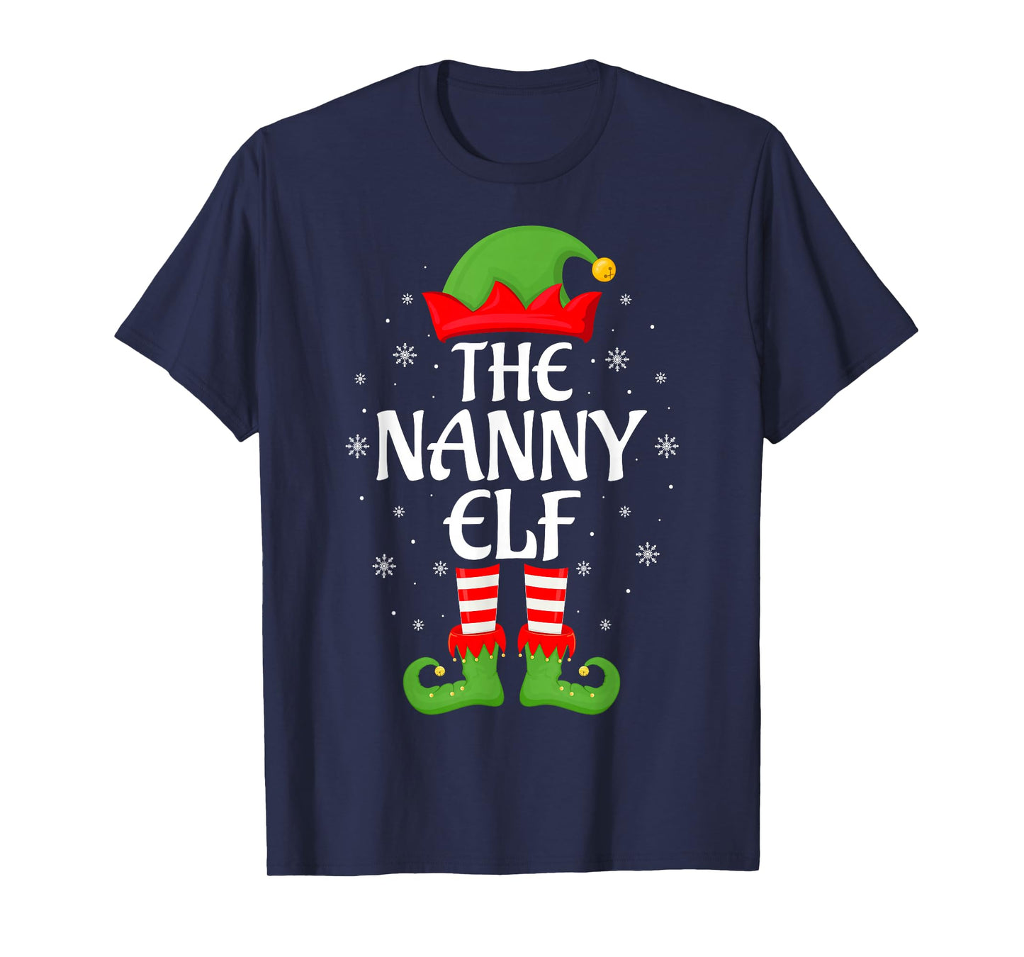 Nanny Elf Xmas Family Matching Elf Squad Christmas Women T-Shirt