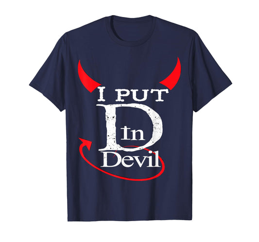I Put D In Devil Funny Halloween Matching Couple Costume T-Shirt