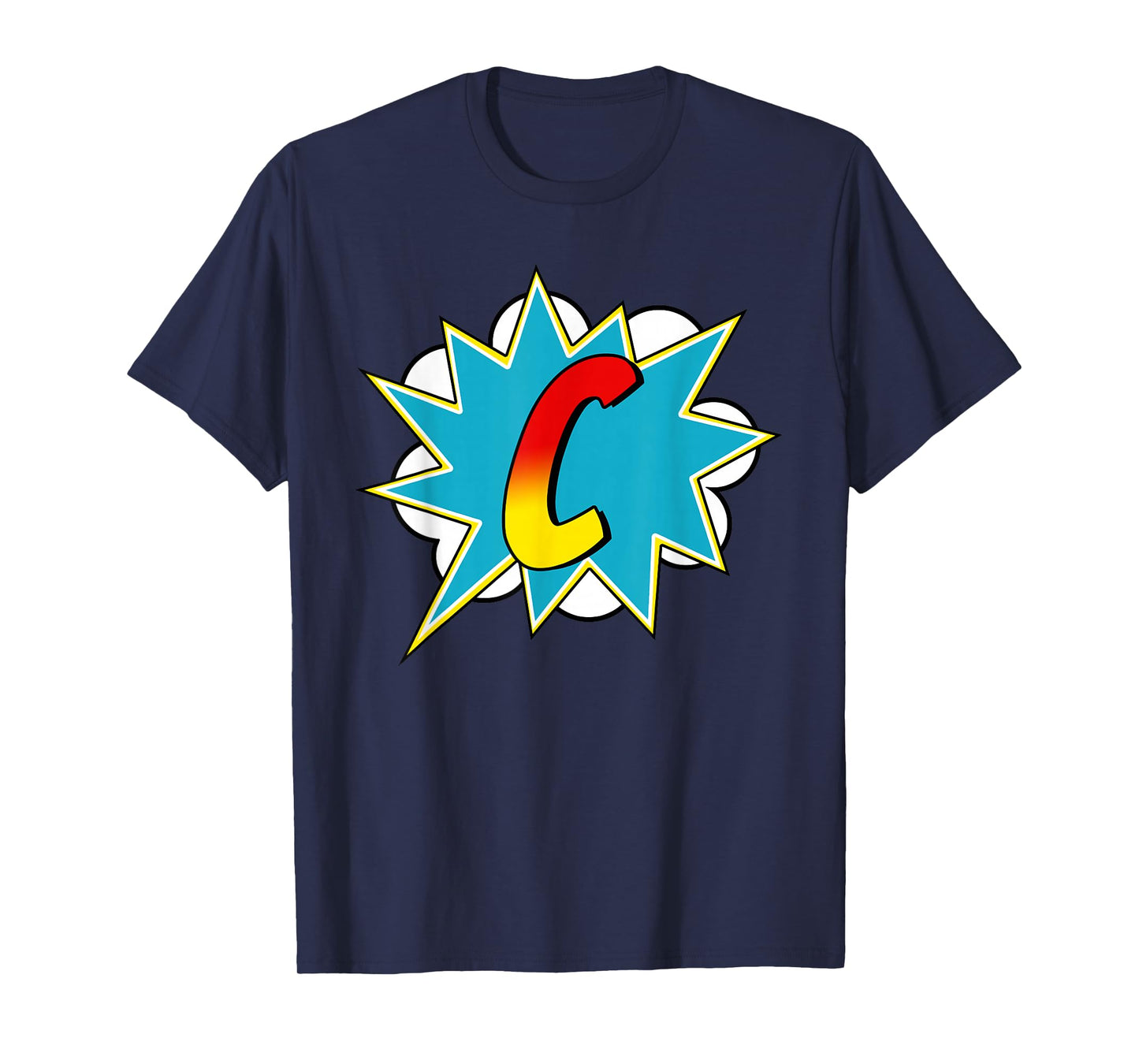 Letter C Superhero Name Comic Letter Retro Costume T-Shirt
