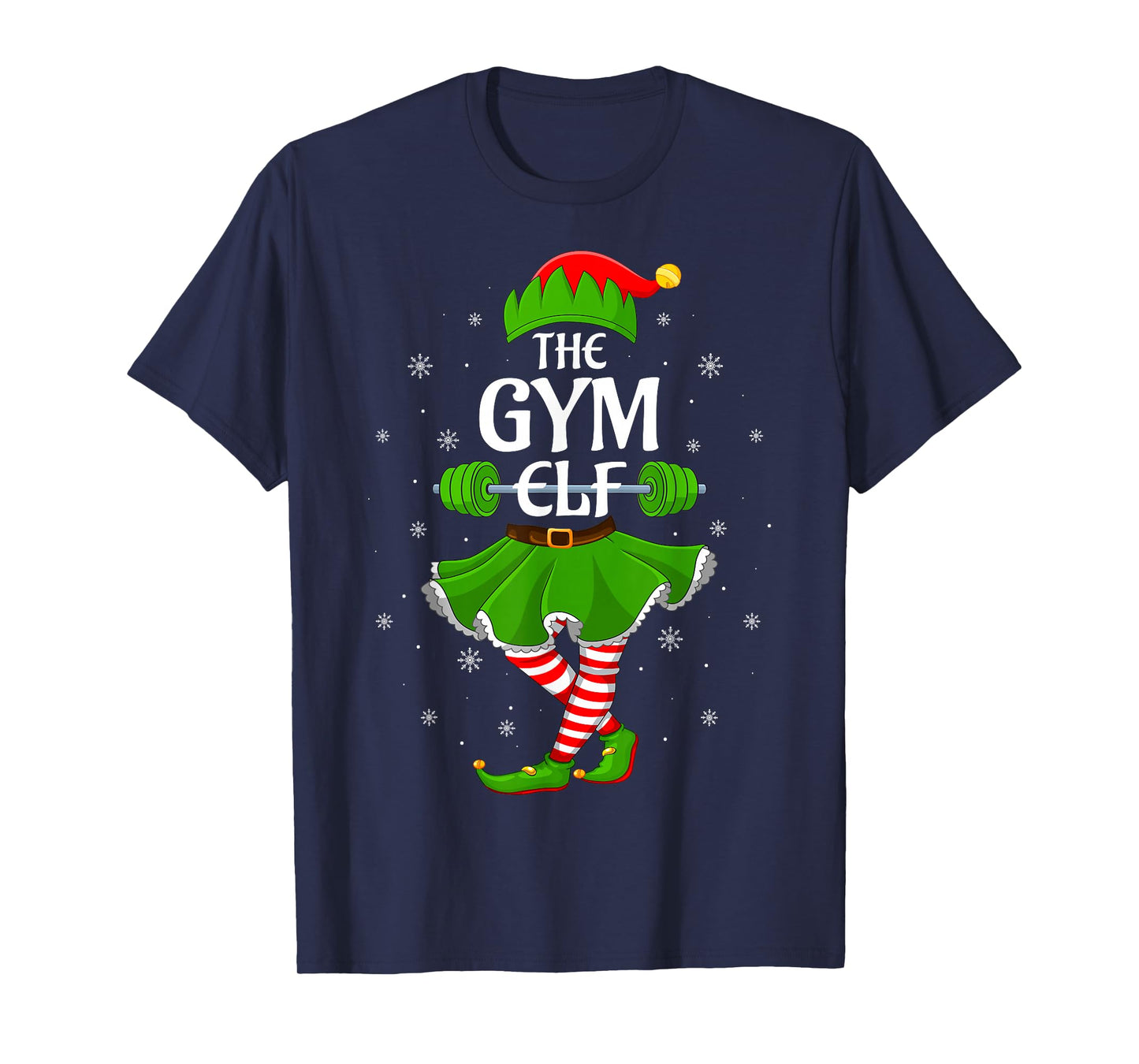 Gym Elf Christmas Family Workout Girls Women Elf Squad Xmas T-Shirt