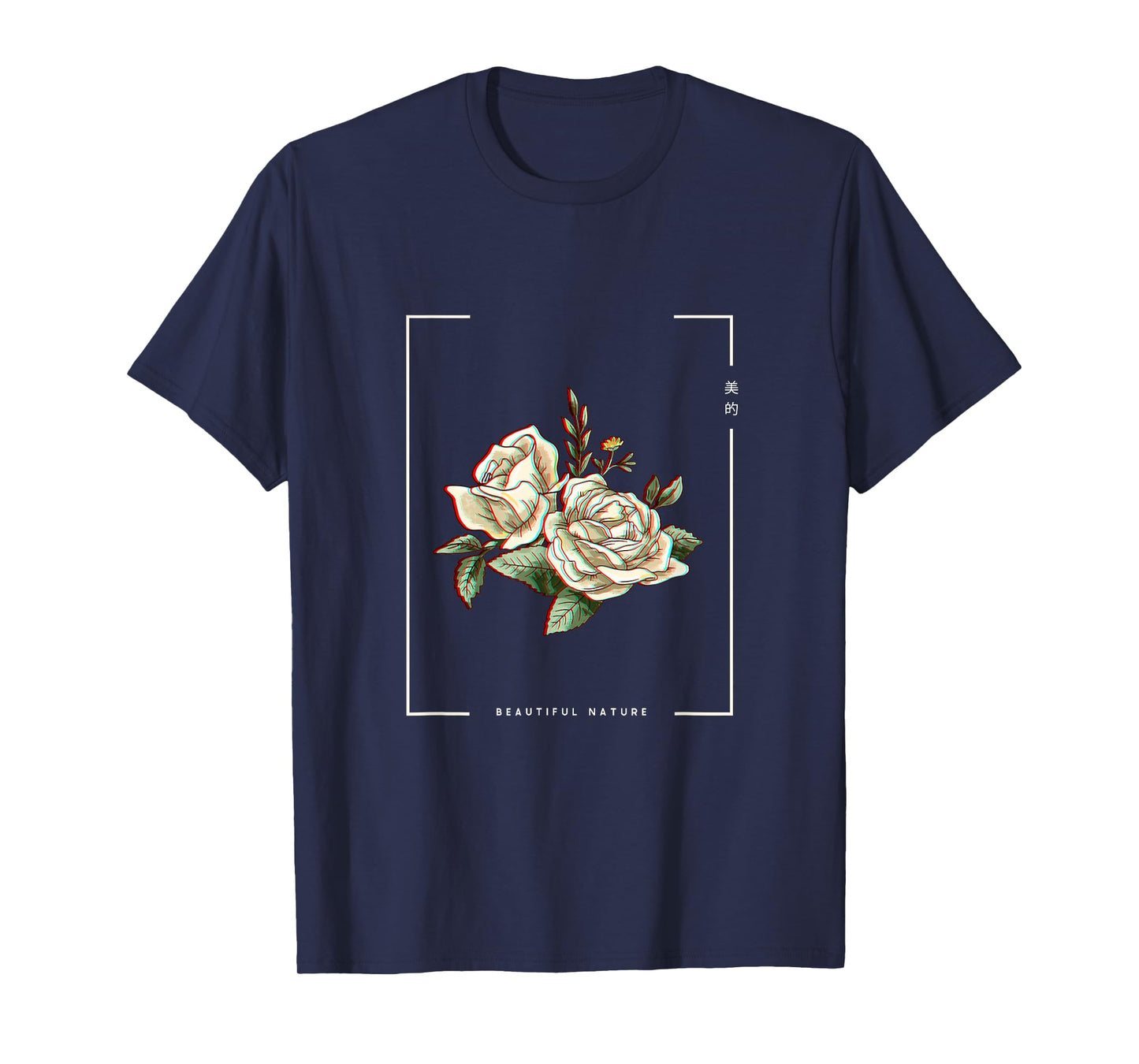 Japanese Aesthetic Vaporwave Nature Flower Glitch Anime T-Shirt