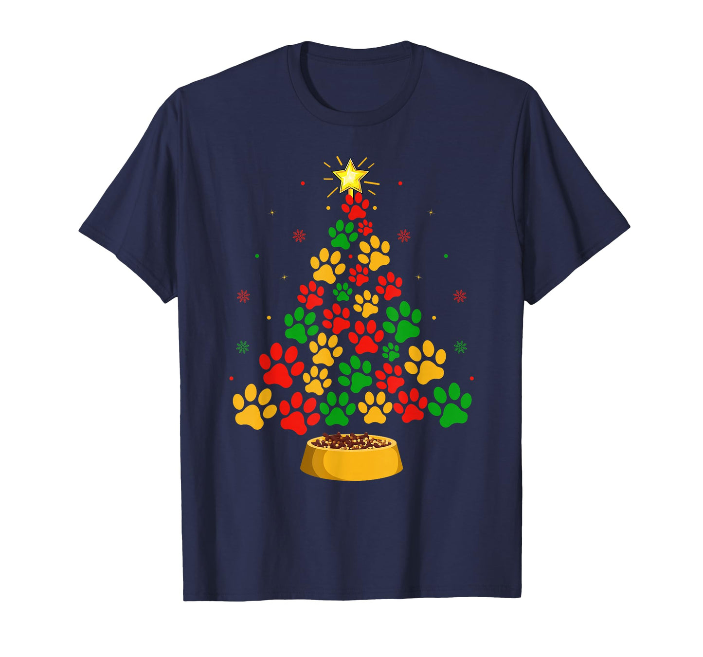 Dog Paw Christmas Tree Holiday Puppy Dog Family Xmas Pajamas T-Shirt