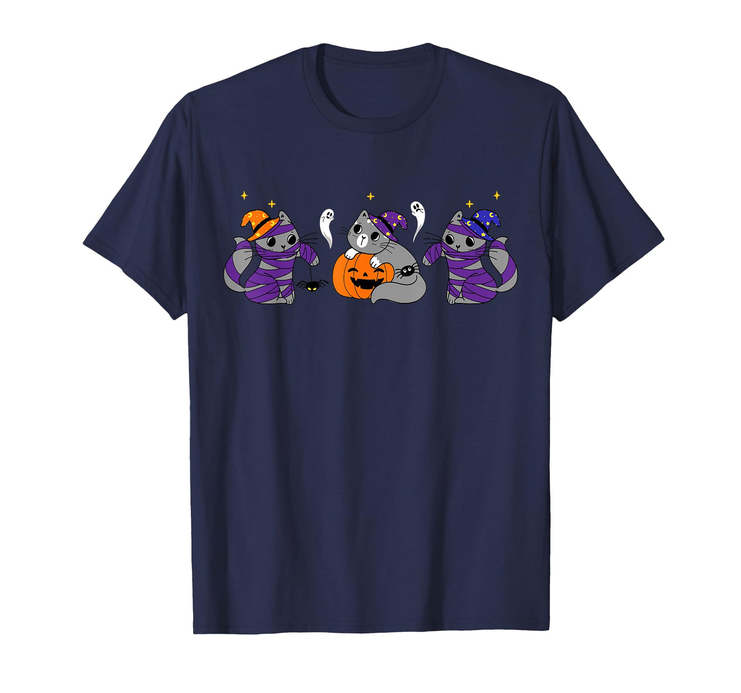Halloween Ghost Cats Mummy Witch Scary Halloween Pumpkin T-Shirt