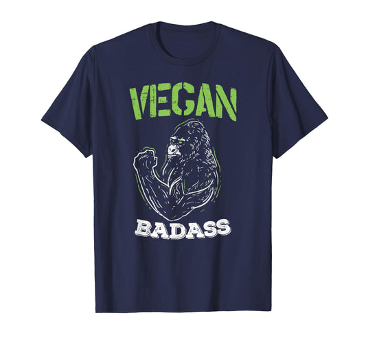 Vegan Badass Plant Powered Muscle Veggie Go Green Fitness T-Shirt