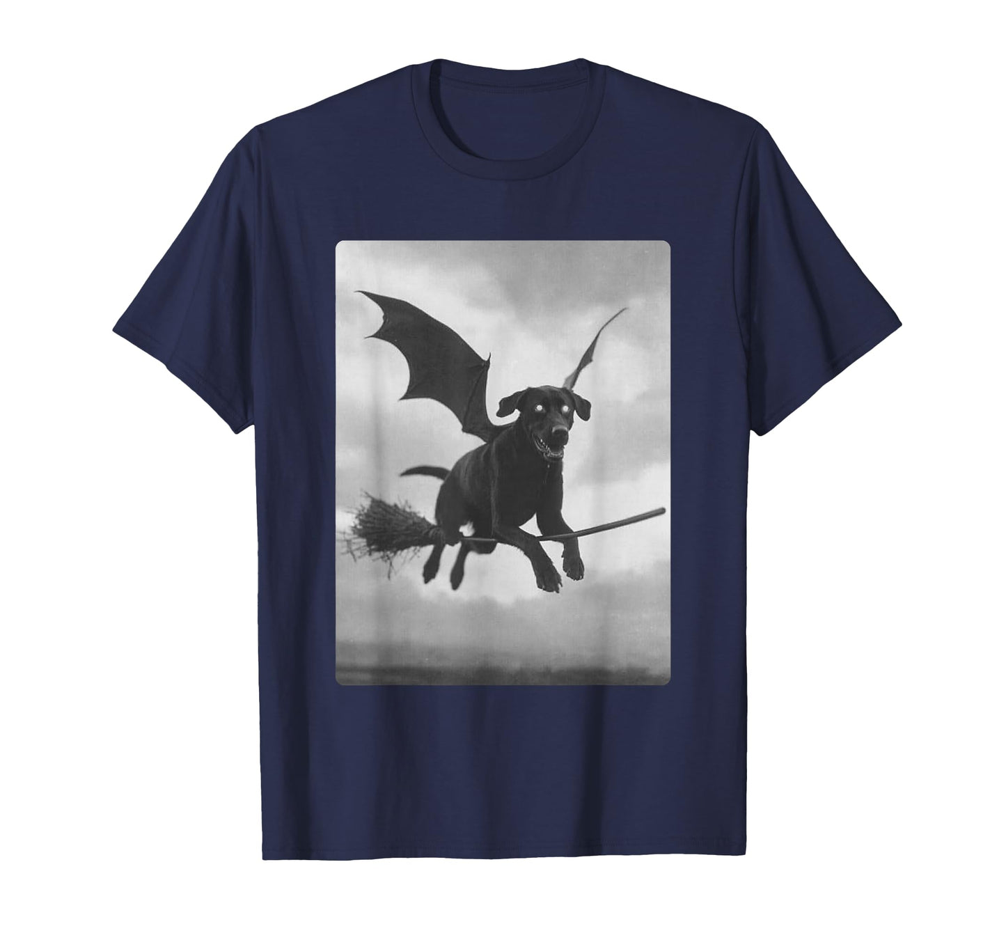 Labrador Retriever Witch with Bat Wings Spooky Halloween Dog T-Shirt