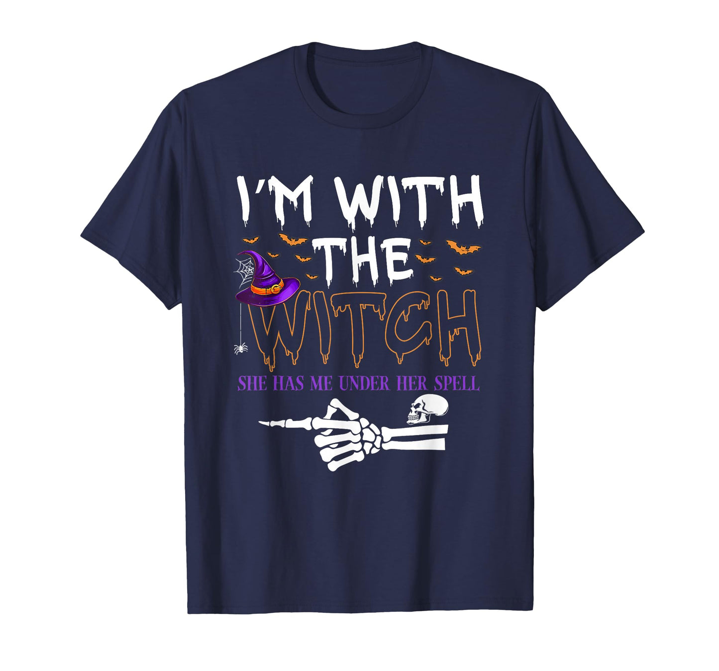 I'm with The Witch Funny Halloween Couple Costume Party T-Shirt