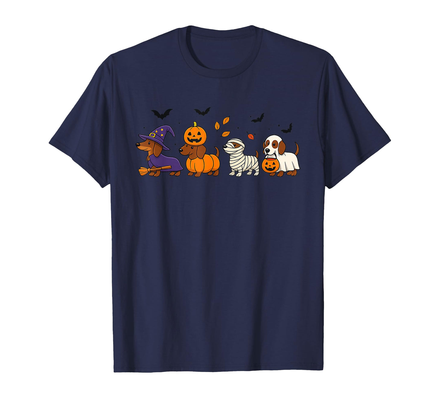 Weiner Dog Witch Happy Halloweenie Cute Halloween Dachshund T-Shirt