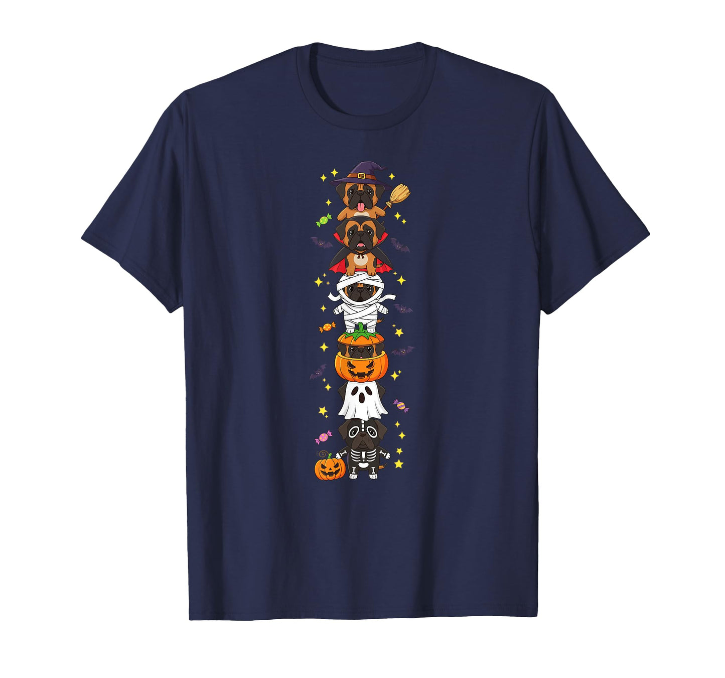 Funny Mastiff Witch Vampire Ghost Halloween Kids Mens Womens T-Shirt