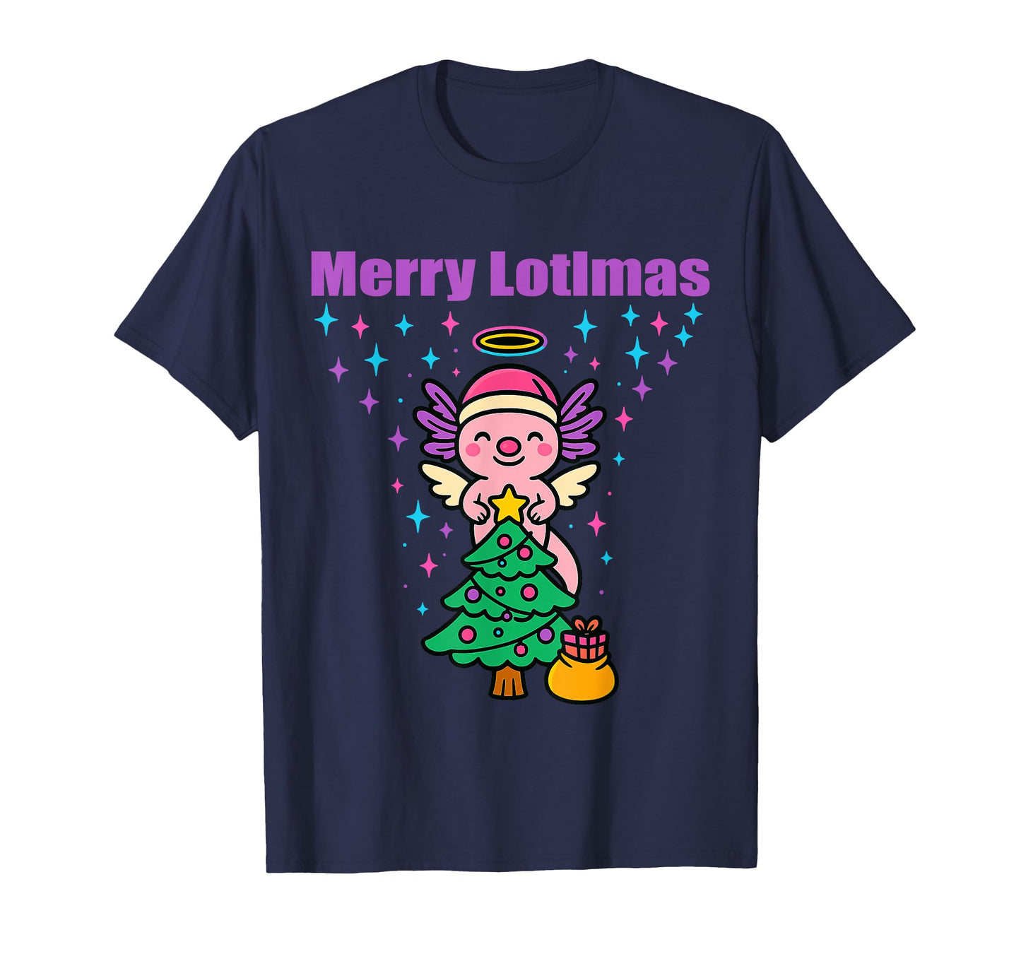 Funny Christmas Axolotl Angel Festive Holiday T-Shirt