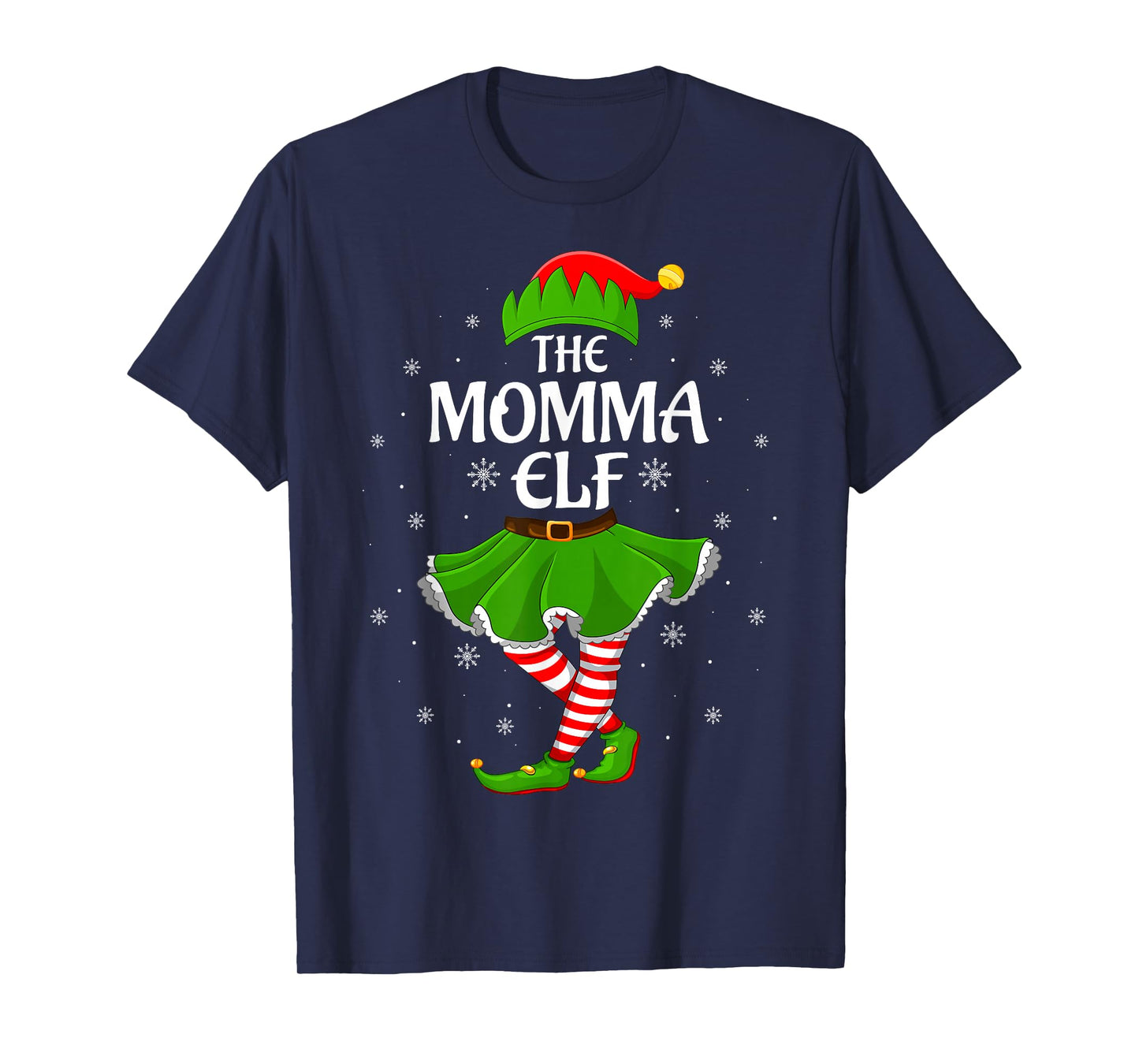 Momma Elf Christmas Family Girls Women Elf Squad Xmas T-Shirt