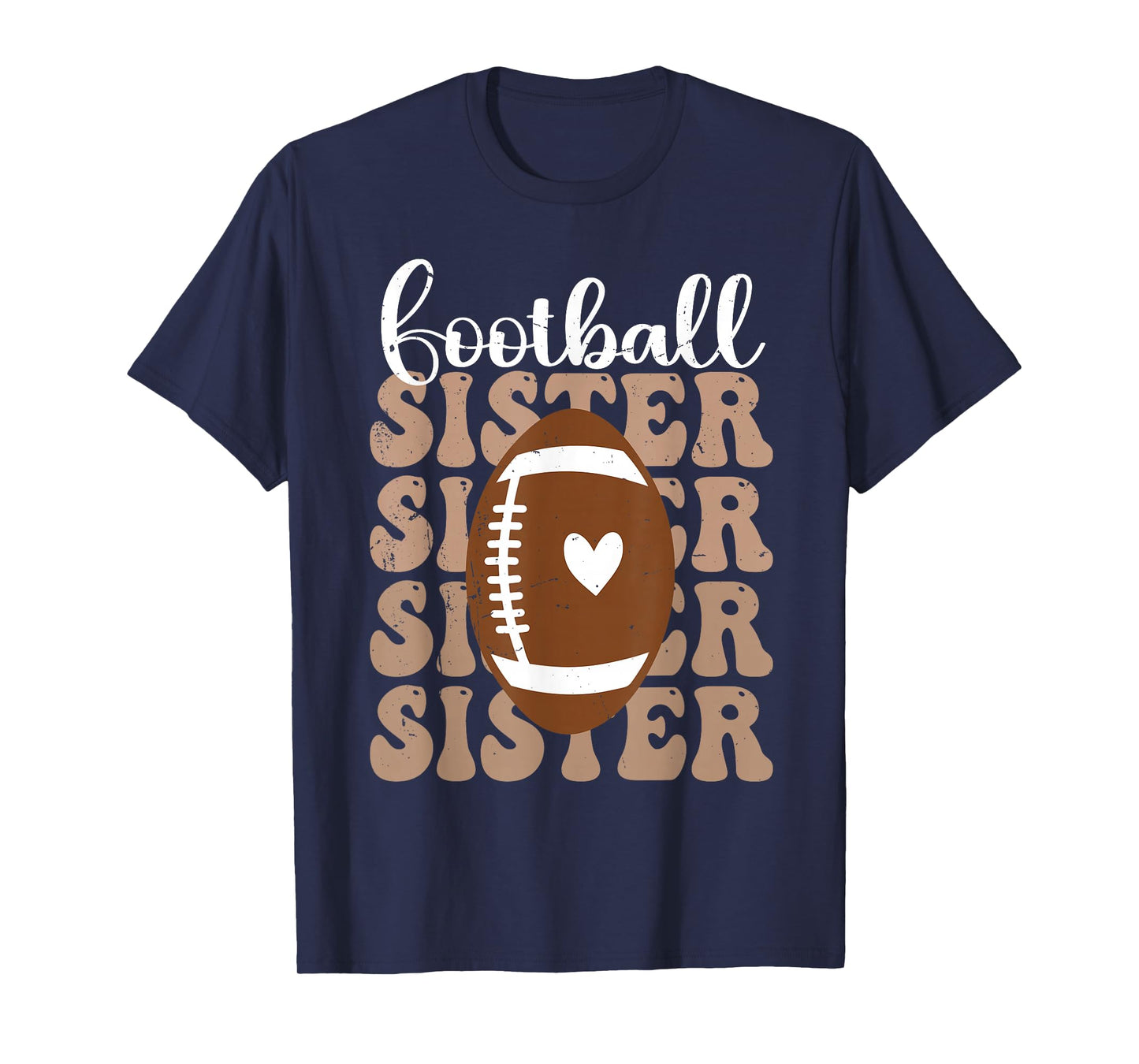 Football Sister Vintage Sport Lover Sister Mothers Day T-Shirt