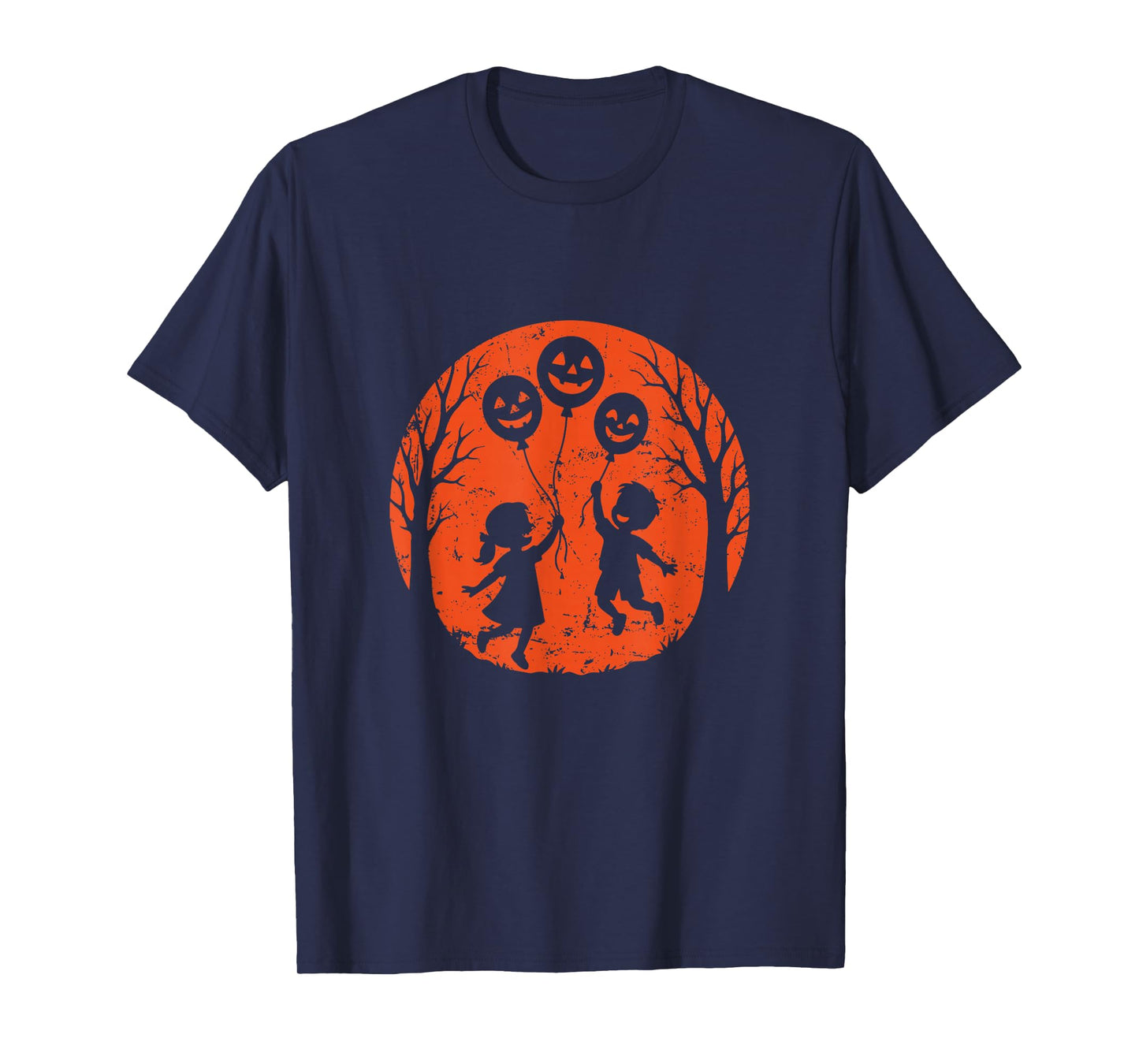 Kids with Pumpkin Balloons Halloween T-Shirt