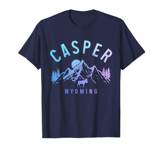 Casper Wyoming Vintage Mountains Moose Nature Lover T-Shirt