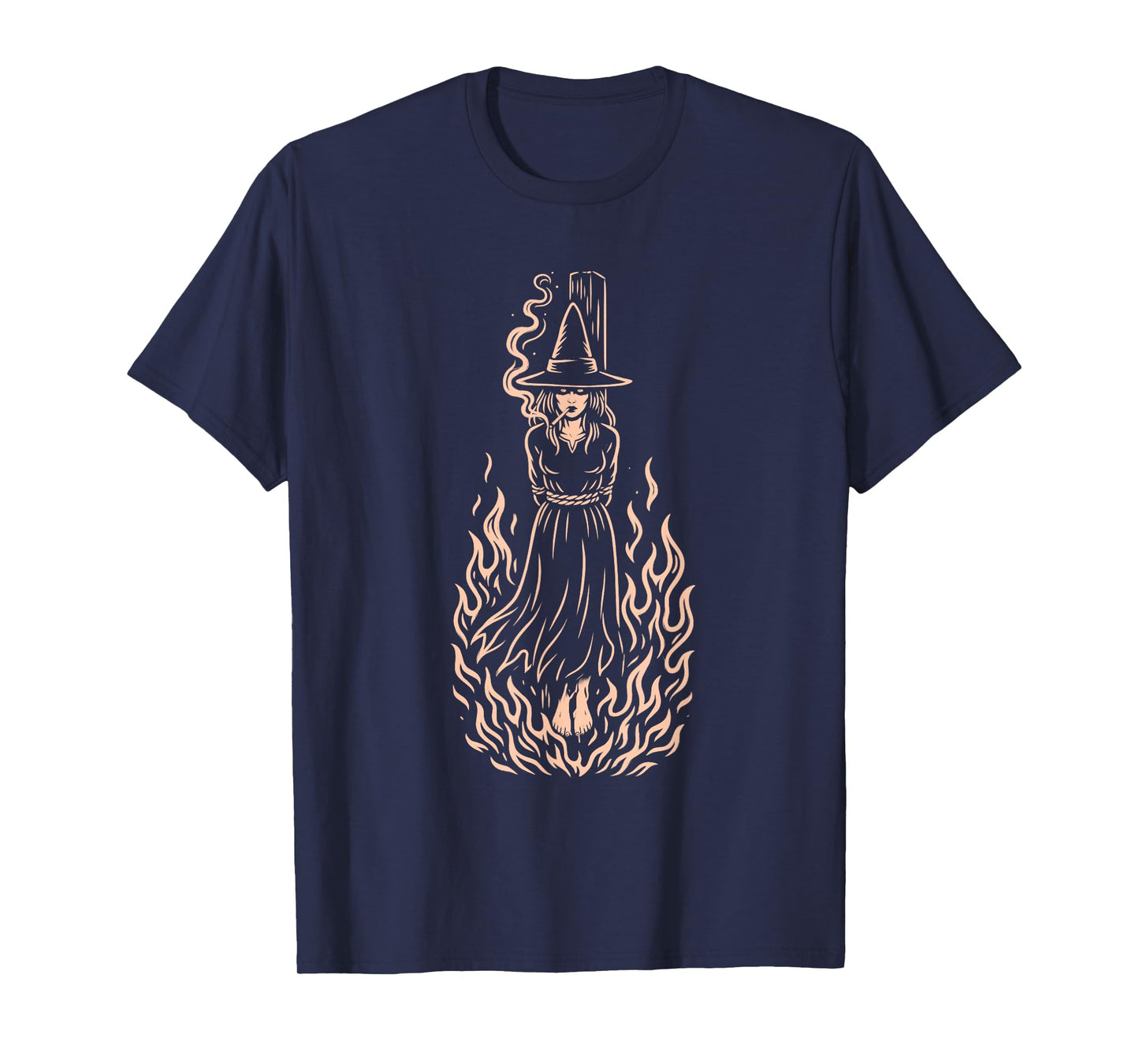 Halloween Vibes Spooky Season Witchy Burning Smoking Witch T-Shirt