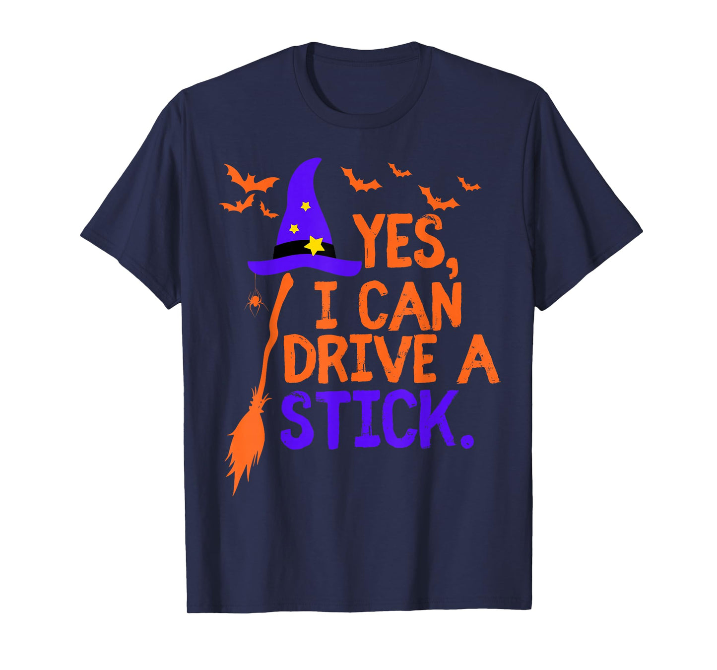 Funny Yes I Can Drive A Stick Witch for Women Cute Halloween T-Shirt