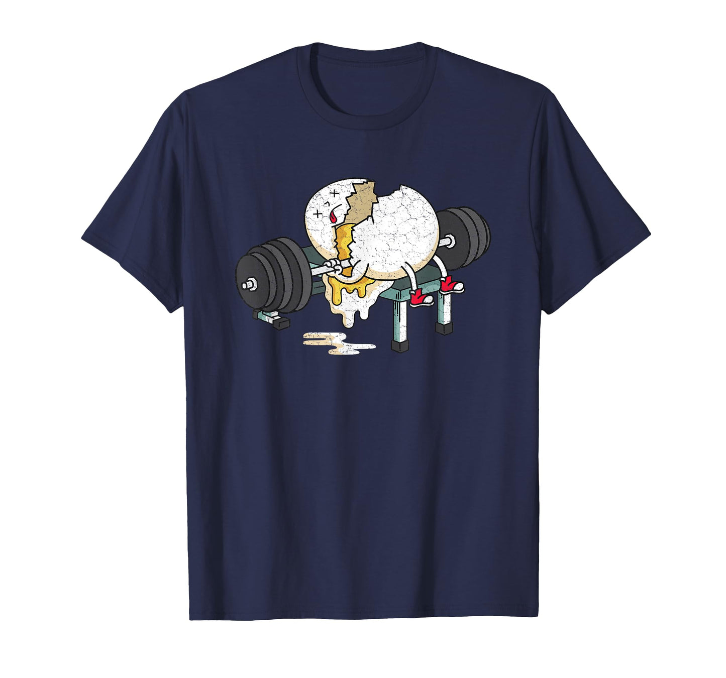 Funny Smashed Egg Fitness Gym Barbells Lifting Workout T-Shirt