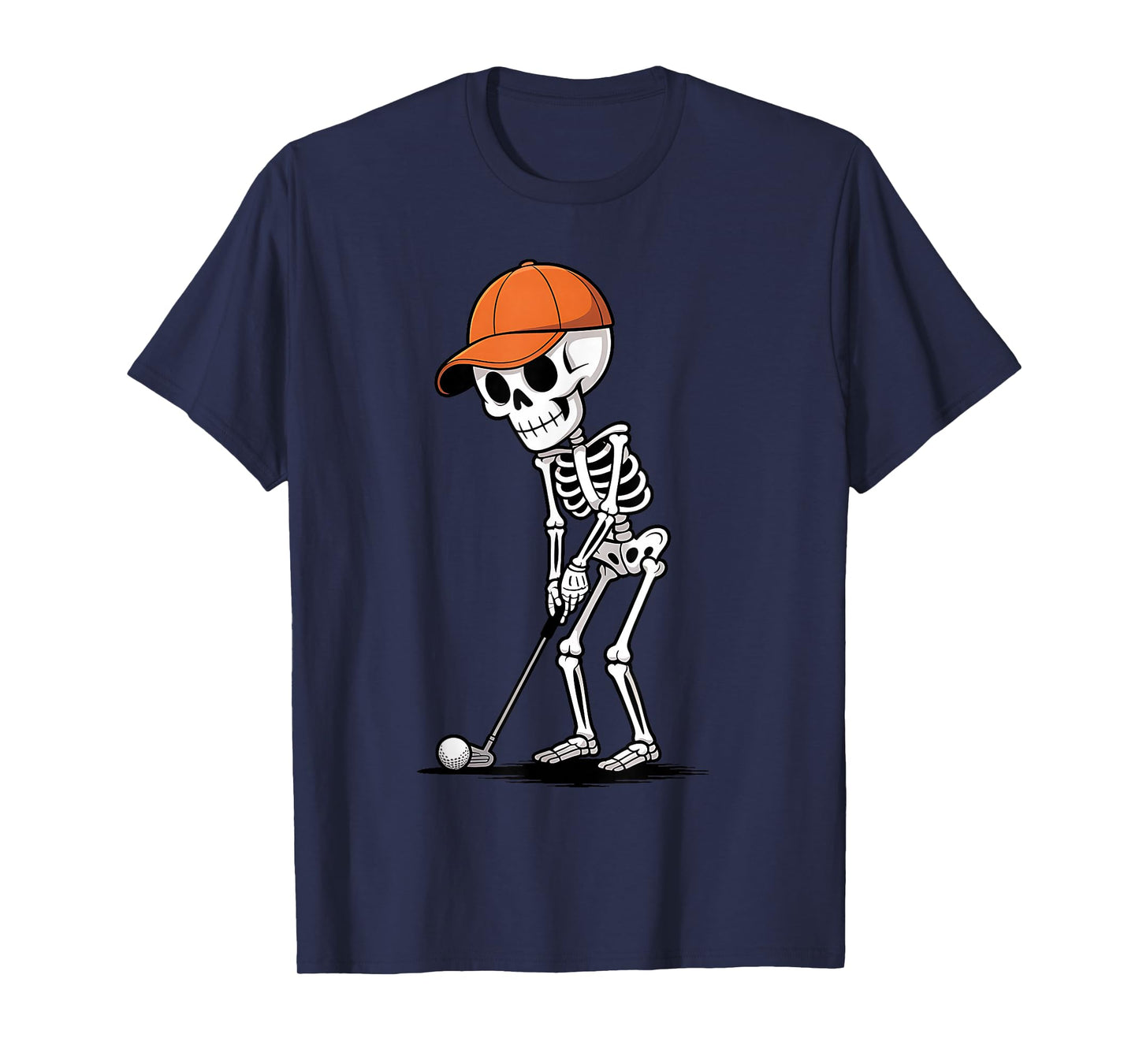 Skeleton Golf Halloween Golfer Golf Player Funny Men Dad T-Shirt
