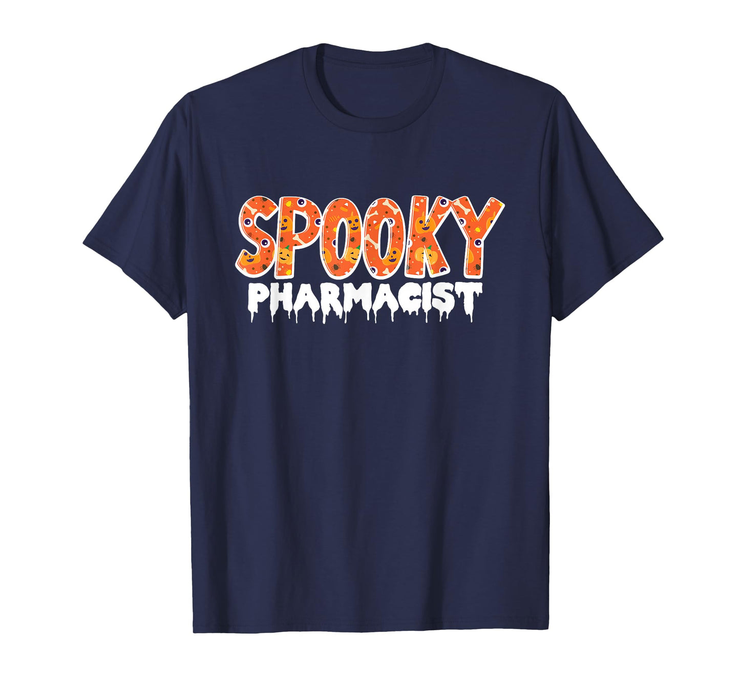 Spooky Pharmacist Halloween Pumpkins Pattern T-Shirt