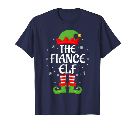 Fiance Elf Xmas Family Matching Elf Squad Christmas T-Shirt